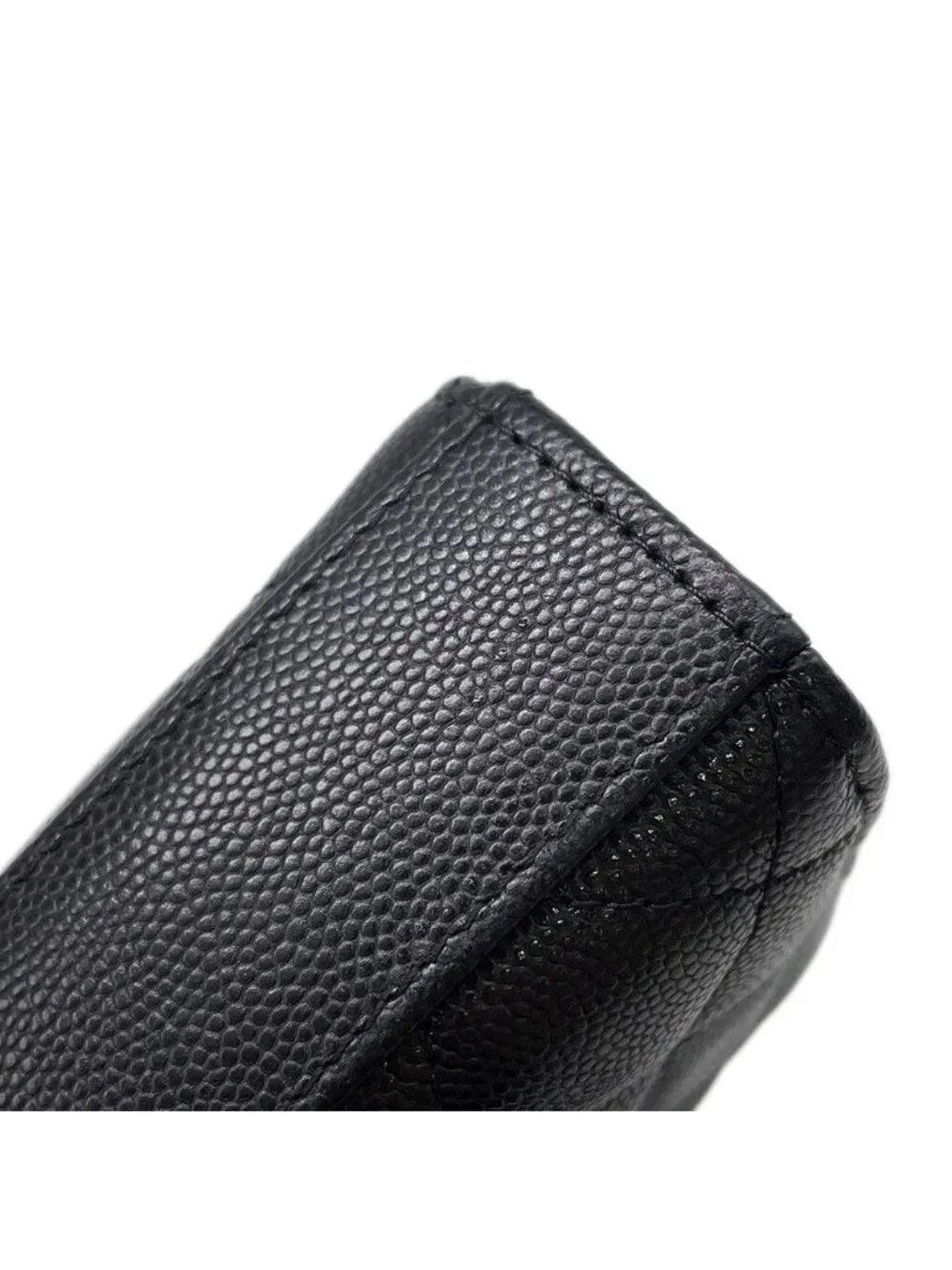 Chanel Chain Shoulder Bag Top Handle Phone Case Quilted CC Logo Caviar Leather